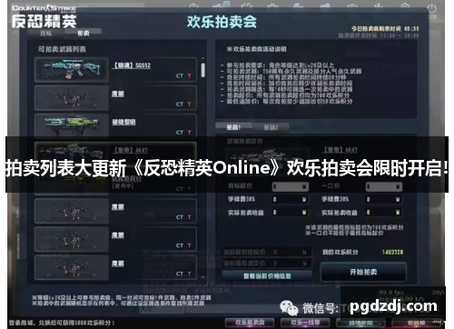 拍卖列表大更新《反恐精英Online》欢乐拍卖会限时开启!